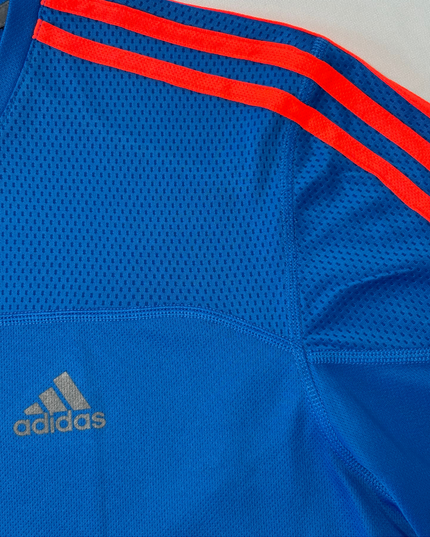 Adidas Blue & Red 3-Stripes ClimaCool Running T-Shirt