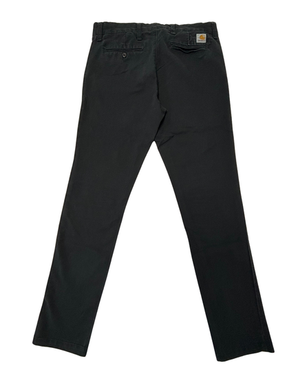 Carhartt WIP Sid Pant Slim Fit Black Chino Trousers - L | Waist: 34"