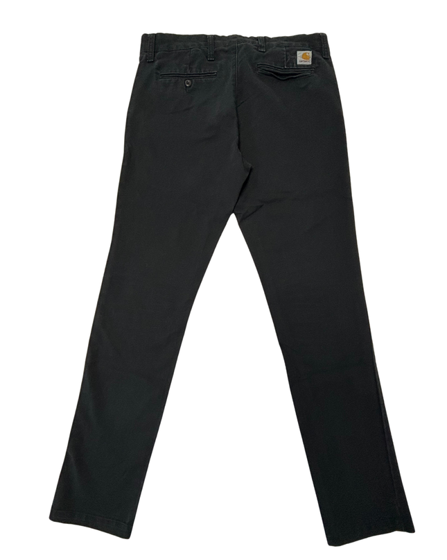 Carhartt WIP Sid Pant Slim Fit Black Chino Trousers - L | Waist: 34"