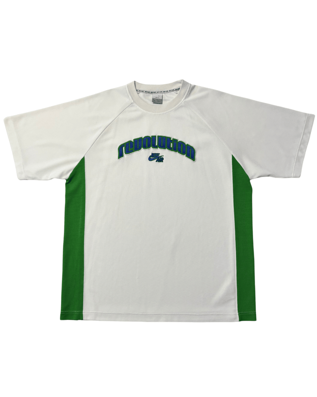Nike Revolution White & Green Dri-FIT Training T-Shirt