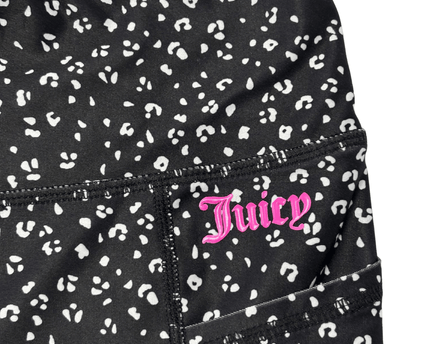 Juicy Couture Sport Black & White Leopard Print Performance Leggings