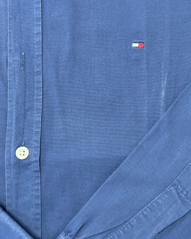 Tommy Hilfiger Navy Blue Inner Dot Contrast Button-Down Shirt - M