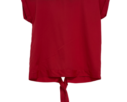 Mango Casual Vibrant Red Open-Back Tie Blouse