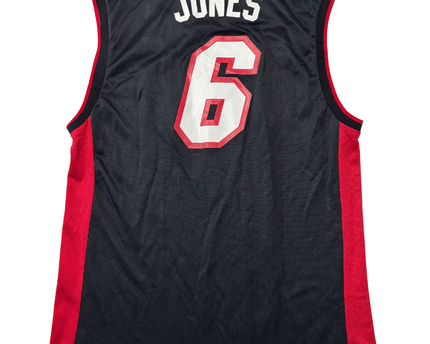 Vintage Reebok NBA Miami Heat Jones #6 Black/Red Jersey