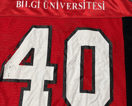 Muharrem Dalkılıç Istanbul Bilgi Üniversitesi Red #40 Football Jersey