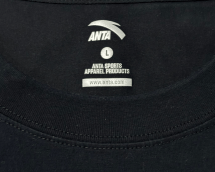 ANTA Shock The Game Black Graphic Cotton T-Shirt