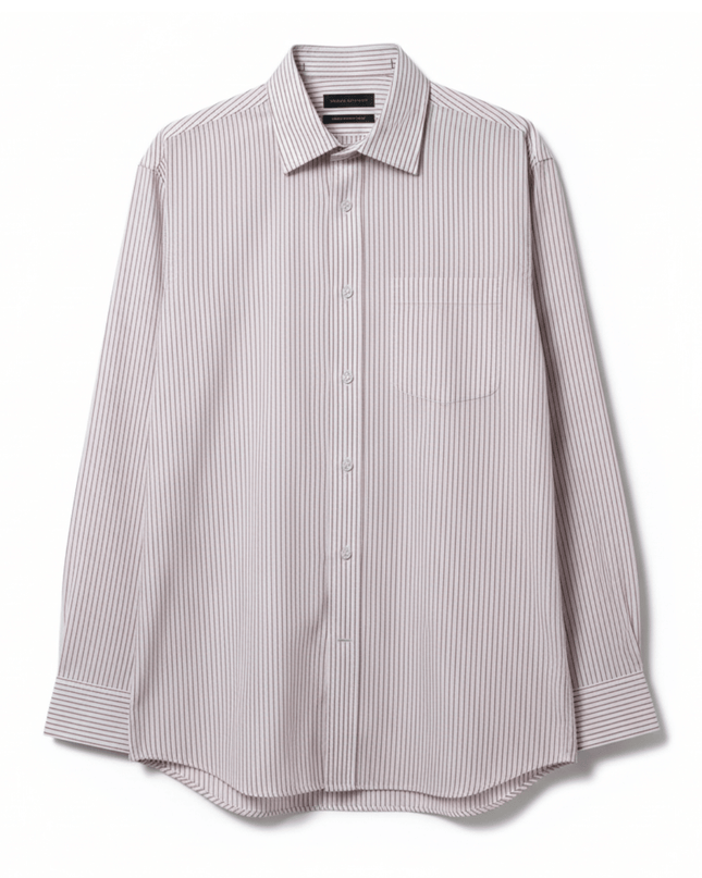 Banana Republic Pink Striped Untucked Standard Fit Long Sleeve Shirt