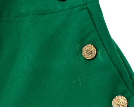 Zara High-Waisted with Gold Button Detail Green Trousers