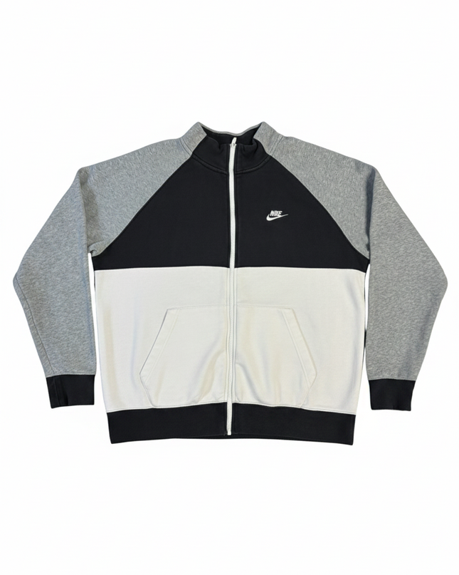 Nike Grey, Black, White Colorblock Full-Zip Sportswear Jacket