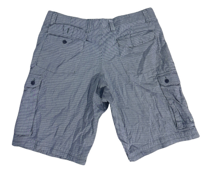 Marks & Spencer Striped Gray Cargo Shorts - XXL | Waist: 38"