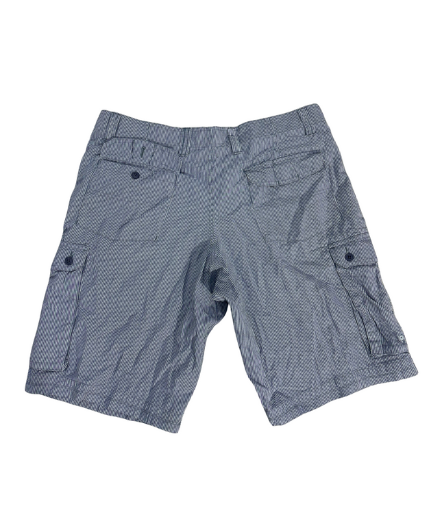 Marks & Spencer Striped Gray Cargo Shorts - XXL | Waist: 38"