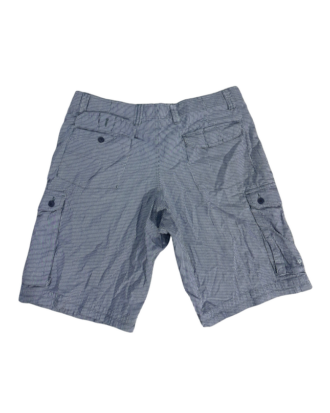 Marks & Spencer Striped Gray Cargo Shorts - XXL | Waist: 38"