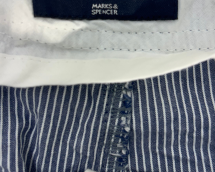 Marks & Spencer Striped Gray Cargo Shorts - XXL | Waist: 38"