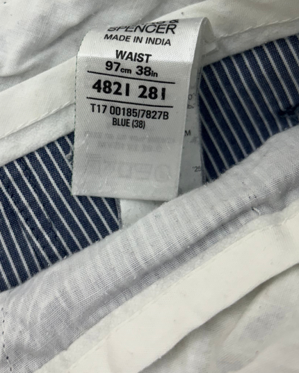 Marks & Spencer Striped Gray Cargo Shorts - XXL | Waist: 38"