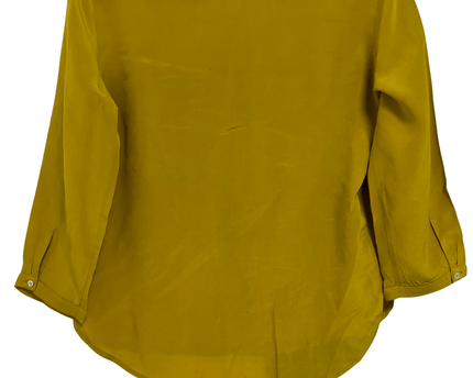 Zara Basic Mustard Yellow Button-Up with Chest Pocket Blouse