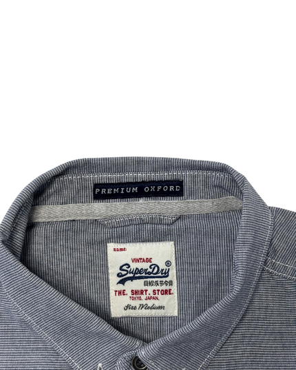 Superdry Vintage Premium Oxford Gray Long-Sleeve Shirt - M