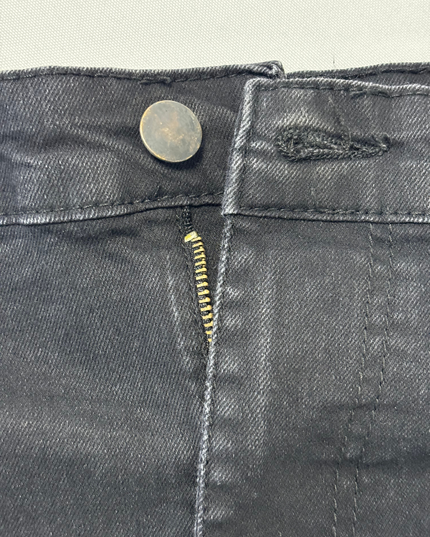 PrettyLittleThing Black High-Waist Denim Mini Skirt - M | Waist: 29"