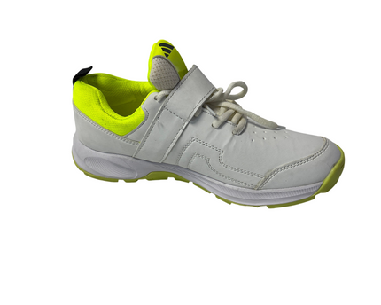 Adidas White Three-Stripes Cricket Shoes