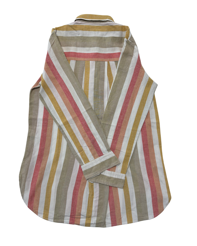 U.S. Polo Assn. Multicolor Striped Linen Long-Sleeve Shirt - S