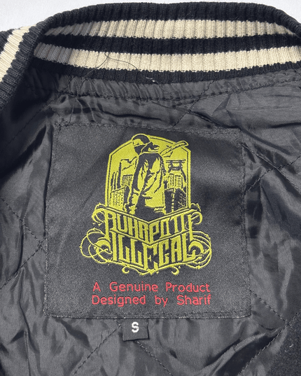Ruhrpott Illegal 45 Black & Cream Bomber Varsity Jacket