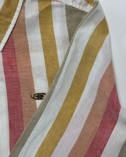 U.S. Polo Assn. Multicolor Striped Linen Long-Sleeve Shirt - S