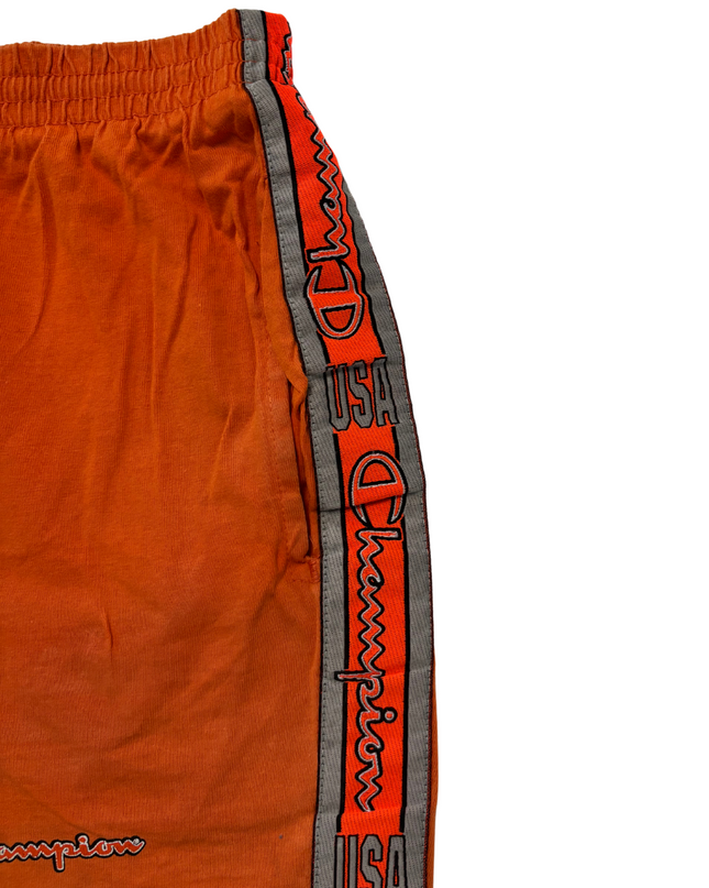Champion Retro Orange With Side Logo Tape Athletic Shorts - S | Waist: 28"