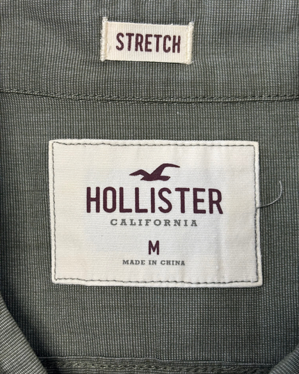 Hollister California Olive Green Stretch Casual Shirt