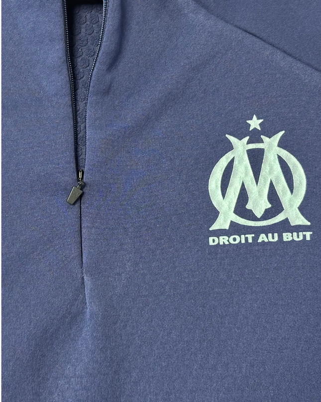 Puma Olympique de Marseille Navy Blue Quarter-Zip Training Top