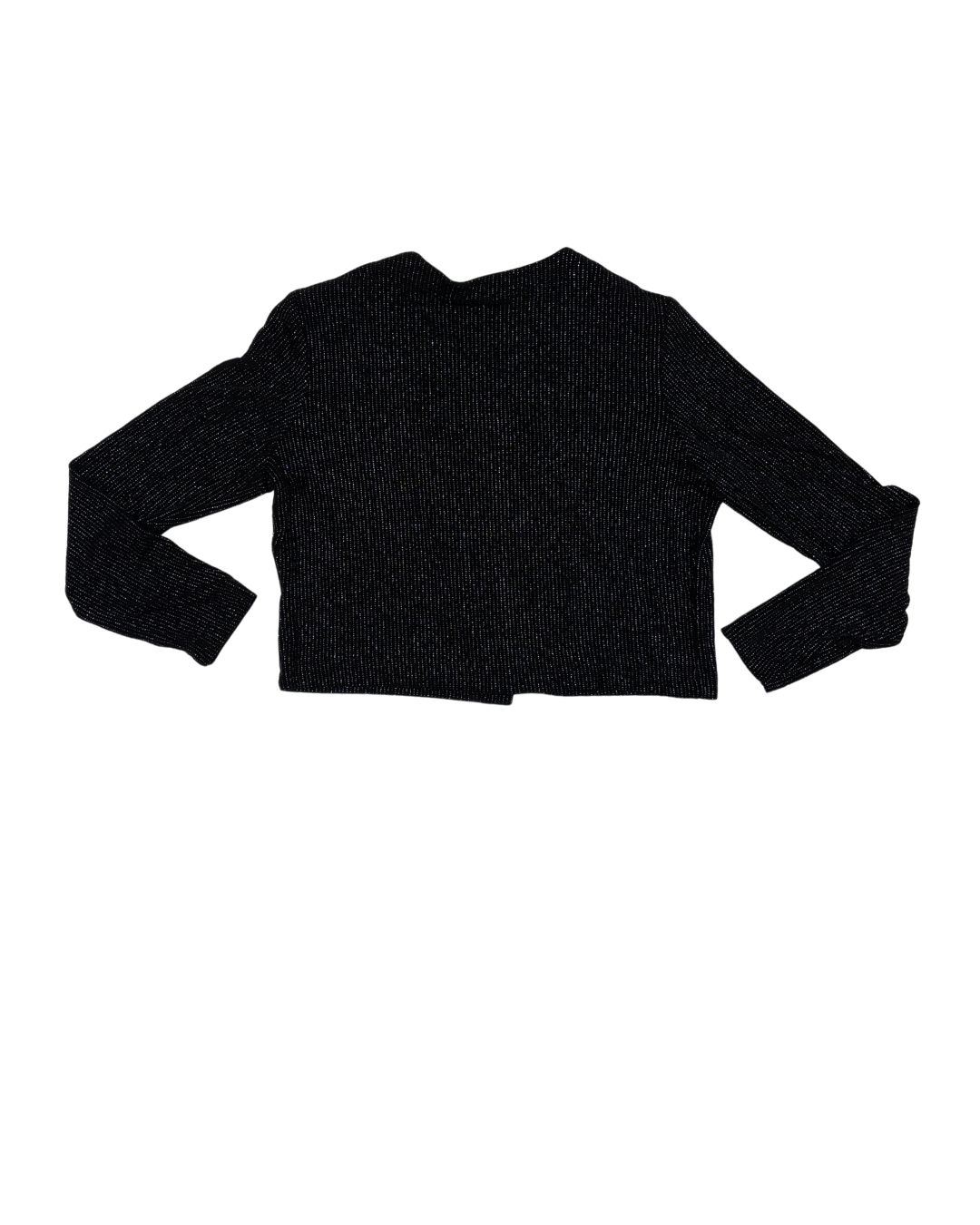 Cleo Black Metallic Striped Button-Up Cardigan - L