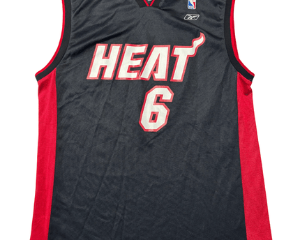 Vintage Reebok NBA Miami Heat Jones #6 Black/Red Jersey