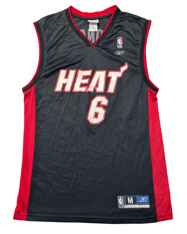 Vintage Reebok NBA Miami Heat Jones #6 Black/Red Jersey