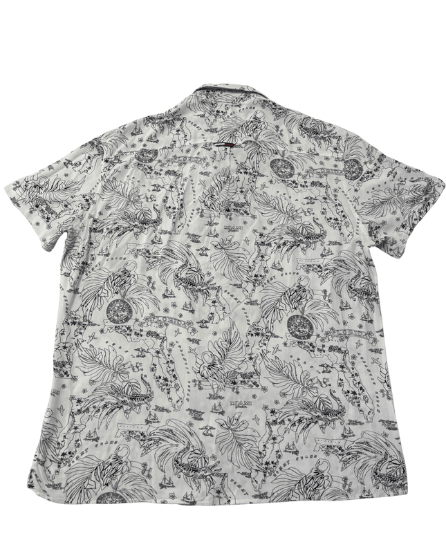 Tommy Jeans Miami Print Camp White Tropical Shirt