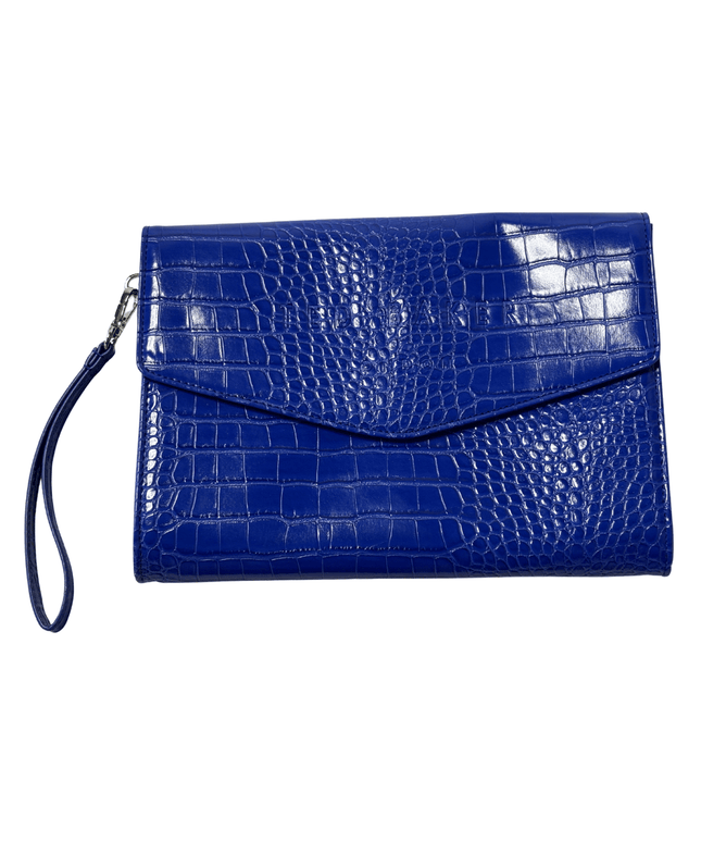 Ted Baker London Electric Blue Croc-Embossed Clutch Bag