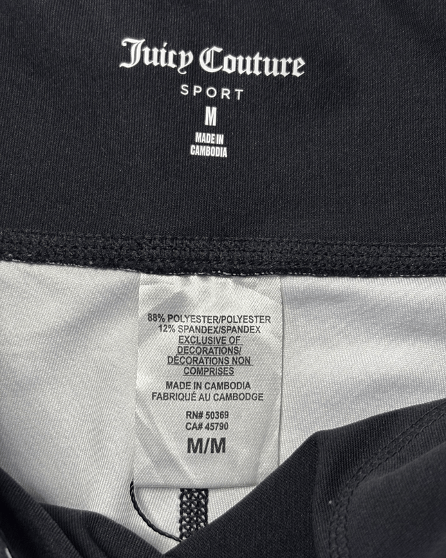 Juicy Couture Sport Black & White Leopard Print Performance Leggings