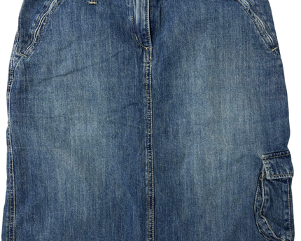 Tatuum Utility Y2K Mid-Wash Denim Cargo Pencil Skirt