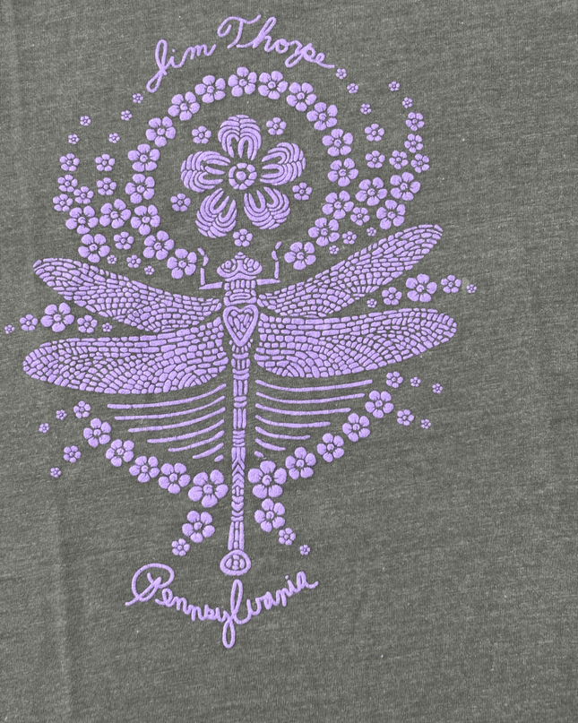 Gildan Jim Thorpe Pennsylvania Dragonfly Graphic Grey T-Shirt