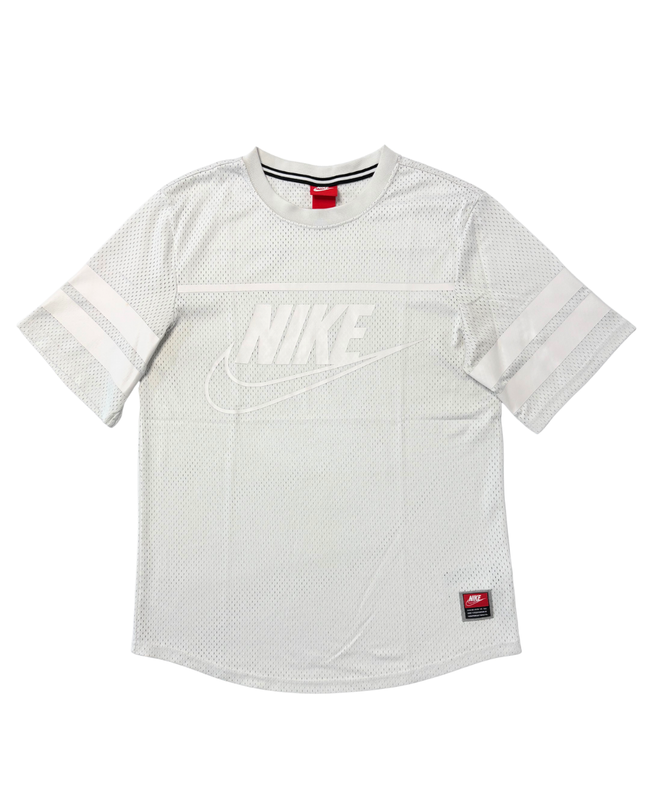 Nike White Mesh Logo Athletic Jersey T-Shirt - S