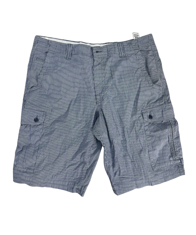 Marks & Spencer Striped Gray Cargo Shorts - XXL | Waist: 38"