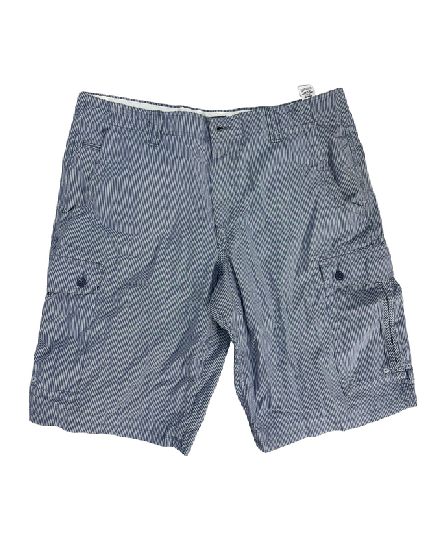 Marks & Spencer Striped Gray Cargo Shorts - XXL | Waist: 38"
