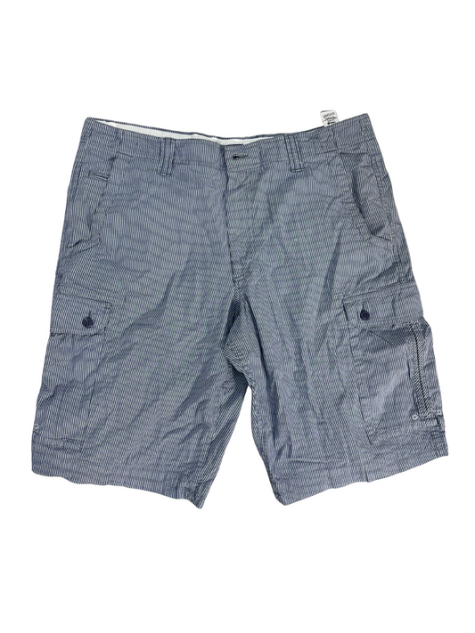 Marks & Spencer Striped Gray Cargo Shorts - XXL | Waist: 38"