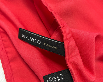 Mango Casual Vibrant Red Open-Back Tie Blouse