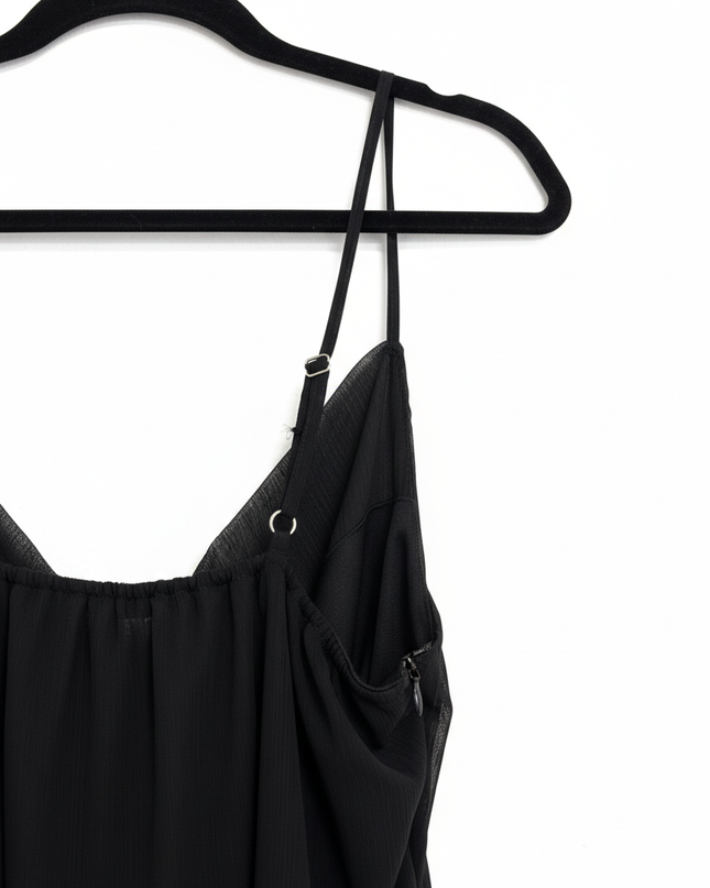 TRENDYOL Black Cowl Neck Slip Midi Dress