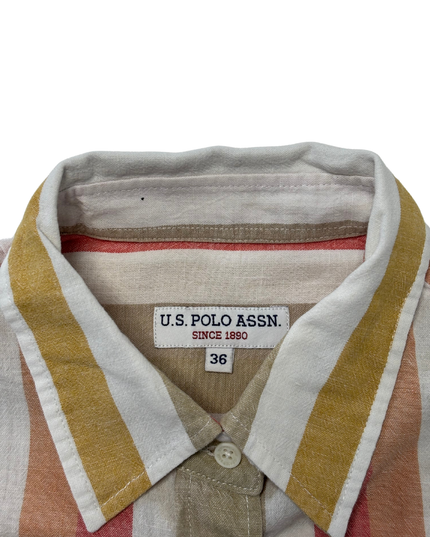 U.S. Polo Assn. Multicolor Striped Linen Long-Sleeve Shirt - S