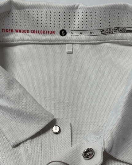 Nike Tiger Woods Collection Dri-FIT White/Grey/Red Striped Golf Polo Shirt