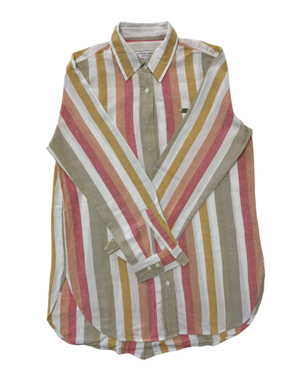 U.S. Polo Assn. Multicolor Striped Linen Long-Sleeve Shirt - S