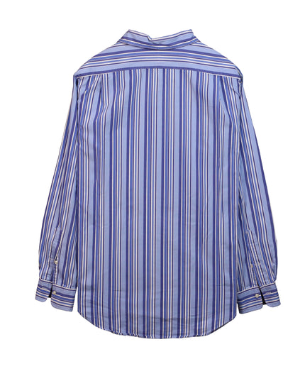 Ralph Lauren Vintage Button Up Vertical Striped Blue Shirt