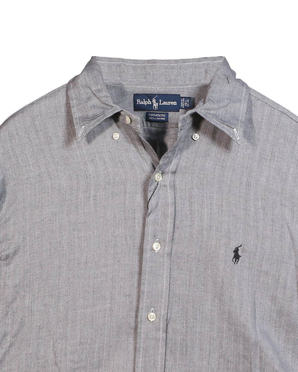 Ralph Lauren Yarmouth Long Sleeve Button Up Gray Shirt