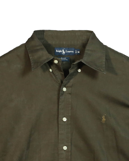 Ralph Lauren Custom Fit Garment-Dyed Oxford Slim Fit Olive Green Shirt