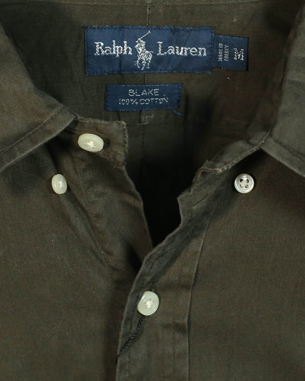 Ralph Lauren Custom Fit Garment-Dyed Oxford Slim Fit Olive Green Shirt