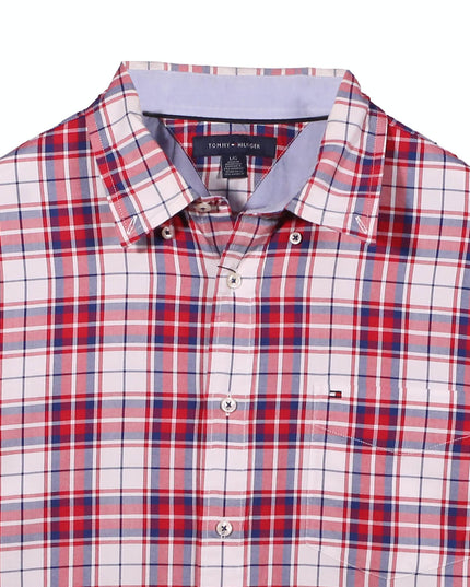 Tommy Hilfiger Red, White & Blue Check Cotton Button-Down Shirt